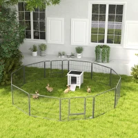 PawHut 12 Panels Heavy Duty Puppy Playpen, for Small Dogs, Indoor and Outdoor Use - Silver(m-8)
