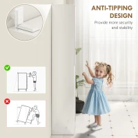kleankin Tall Bathroom Cabinet with Mirror and Adjustable Shelf - High Gloss White(m-6)