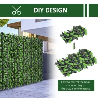 Outsunny Artificial Leaf Hedge Screen Privacy Fence Panel for Garden Outdoor Indoor Decor 3M x 1M Light Green and Dark Green(m-4)
