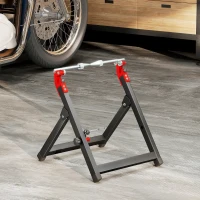 HOMCOM Foldable Motorcycle Wheel Balancer Truing Stand with Spoke Wrench, Steel Bike Tyre Rim Balancing Stand with Aluminium Shaft, Fits Wheels up to 23" in Diameter, 5" in Width, Black(m-8)