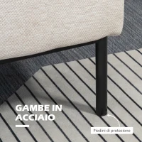 HOMCOM Poltrona Moderna d'Arredo con Cuscino Extra, in Tessuto Effetto Lino e Acciaio, 73x81x82 cm, Bianco Crema(m-5)