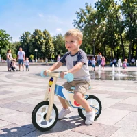 AIYAPLAY Kinder Laufrad 3-5 Jahre Baby bis 50 kg Holz Lauflernrad mit EVA-Rädern Höhenverstellbarer Sitz Naturholz(m-2)