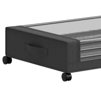 HOMCOM Boîte de Rangement sous Lit à Roulettes, Lot de 2, 40L, Fermeture Éclair, Cadre en Acier, Poignées, 78x44x16cm, Noir(m-11)