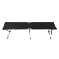 Outsunny Cama de Acampada Plegable de Tela Oxford 600D con Marco Metálico Carga 136 kg para Playa Senderismo 193x64x40 cm Negro(m-11)
