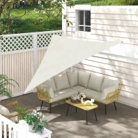 Outsunny Tenda a Vela Triangolare Parasole in HDPE per Spazi Esterni, 3x3x3 m, Crema Bianco Avorio(m-9)