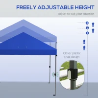 Outsunny 3 x 3m Pop-Up Gazebo, with Accessories - Blue(m-5)