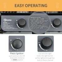 Outsunny 2 x 2.8kW Burner Gas BBQ - Grey(m-5)
