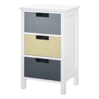 HOMCOM 3 Drawer Storage Tower, Dresser Chest with Wood Top, Organiser Unit for Closets Bedroom Nursery Room Hallway(m-10)