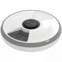 PawHut Automatic Cat Feeder Programmable Timer for Dry Wet Food Cat Food Dispenser with Ice Pack for 6 Meals(m-11)