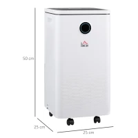 HOMCOM 10L/Day Dehumidifier with WiFi Smart App Control, 2.5L Water Tank, Digital Display, Sleep Mode, 24H Timer, Laundry Clothes Drying, for Home and Large Room Basement(m-3)