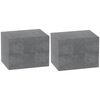 HOMCOM Set de 2 Noptiere Suspendate cu 2 Sertare Moderne și Economisitoare de Spațiu, 40x29x30 cm, Gri Beton(m-11)