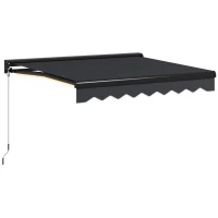 Outsunny 2 x 2.5m Electric Awning, with LED Light Strips - Grey(m-1)