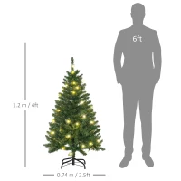 HOMCOM 4FT Christmas Tree Warm White LED Light Holiday Home Decoration, Green(m-3)
