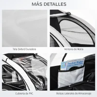 HOMCOM Remolque de Bicicleta para Niños de 2 Plazas con Amortiguadores y Barra 142x85x105 cm Blanco(m-4)