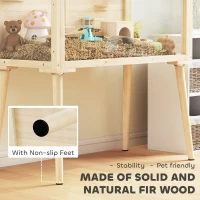 PawHut Wooden Hamster Cage, Hamster Habitat with Openable Top, Seesaws, Platforms, Water Bottle for Gerbils, 110 x 52 x 101 cm(m-5)