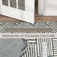 HOMCOM Tapis salon 200 x 140 cm poils courts lavable en machine hypoallergénique pour salon, chambre à coucher, bureau, gris(m-8)