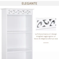 HOMCOM Mobiletto del Bagno a Torre 3 Ripiani Regolabili su 3 Livelli e 1 Ampio Armadietto Inferiore Manopole sull'Anta MDF Bianco 40x23x160cm(m-5)