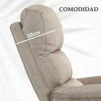 HOMCOM Sillón Relax Reclinable Eléctrico Levanta Personas con Mando a Distancia y Bolsillo Lateral Sillón Elevador Beige(m-7)