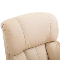 HOMCOM Luxury Fuax leather Chair Recliner Electric Massage Chair Sofa 10 Massager Heat with Foot Stool Cream White(m-6)