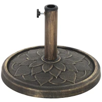 Outsunny Base per Ombrellone da 12 kg con Manovella Integrata, in Resina, Metallo e Cemento, Ø46x34 cm, Bronzo(m-11)