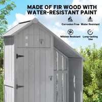 Outsunny Garden Outdoor Storage Shed 3 Shelves Tilt Roof w/ Firewood Rack Log Carrier, 129L x 51.5W x 180H cm(m-6)