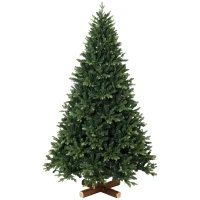 HOMCOM Artificial Christmas Tree, Hinged Xmas Tree with 3834 PE & PVC Branch Tips, 7ft, Green(m-1)