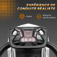 AIYAPLAY Voiture à pousser pour enfants porteur enfants 1 à 3 ans multi-équipée avec poignée de poussée, klaxon et volant, Blanc(m-6)