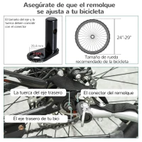 HOMCOM Remolque de Bicicleta para Niños de 2 Plazas con Amortiguadores y Barra 142x85x105 cm Blanco(m-8)