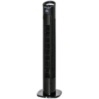 HOMCOM Ventilatore a Torre Moderno 3 Velocità con Oscillazione 70°, Ventilatore a  Colonna con Piantana Rotonda e Maniglia, Potenza 50W, in PP, Ø20x78.5cm Nero(m-11)