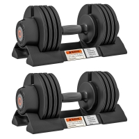 SPORTNOW Set 2 Pesi Regolabili con Spazio Porta Manubri Nero