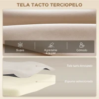 HOMCOM Sofá Cama Convertible 4 en 1 2 Plazas Plegable con Respaldo Ajustable, Almohadas, 102x73x81 cm, Beige Claro(m-6)
