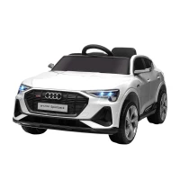 HOMCOM 12V Kids Electric Ride-On Car, with Remote Control, Lights, Music, Horn - White(m-10)