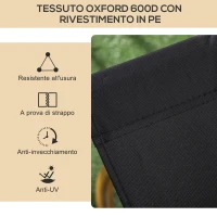 Outsunny Set 2 Sedie per Esterni Pieghevoli con Braccioli in Tessuto Oxford e Acciaio, Nero(m-6)