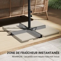 Outsunny Grande Parasol de Jardin Exterieur 4,6 x 2,7 m avec Pied en Croix, Parasol Double avec Manivelle, pour Terrasse, Café(m-6)