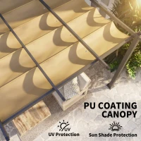 Outsunny 3 x 4m Aluminium Pergola, with Retractable Roof - Khaki(m-5)
