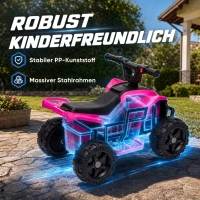 AIYAPLAY Kinder Quad Elektro 6V Kinderquad mit Lithium-Akku Vorwärtsfunktion Lenkerknopf-Steuerung 1,5-2 Jahre Hellrot(m-7)