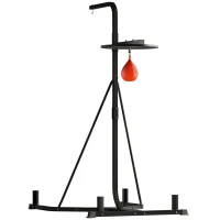 HOMCOM Adjustable Freestanding Speedbag, Punch Bag Hanger, Black(m-1)