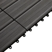 Outsunny Piastrelle da Giardino Incastrabili Set da 11 Mattonelle per Esterno 30x30cm Grigio(m-9)
