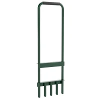 Outsunny Aireador de Césped Manual con 5 Púas Huecas Mango Antideslizante Herramienta de Perforación de Césped Verde Oscuro(m-1)