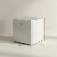 HOMCOM 46 Litre Lockable Countertop Fridge - Cream White(m-3)