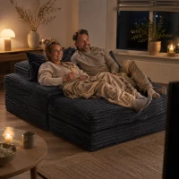 Luxueuze ribfluwelen slaapbank, multifunctionele slaap- met 4 afneembare, 175x137x63 cm, Grijs(m-5)