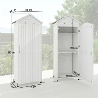 Outsunny Gartenschrank Holz extra hohe Geräteschuppen mit verstellbar Ablage magnetisch Tür galvanisiert Dach Belüftung(m-3)