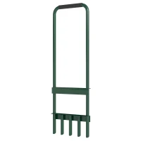 Outsunny Aireador de Césped Manual con 5 Púas Huecas Mango Antideslizante Herramienta de Perforación de Césped Verde Oscuro(m-11)