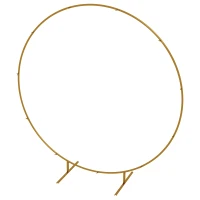 Outsunny 222cm Gold Tone Backdrop Stand, Round Metal Wedding Arch for Birthday Party, Bridal Shower, Graduation, Ceremony(m-11)