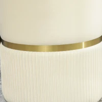 HOMCOM Round Storage Stool, Velvet-feel Fabric Upholstered Vanity Stool with Removable Top, Padded Seat and Hidden Space, Beige(m-12)