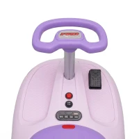 AIYAPLAY 12V Electric Wiggle Car with Pedal, Kids Electric Car with 2 Speeds, Soft Start, Music, Lights for 3-5 Years, Purple(m-10)