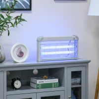 Outsunny Lampe anti-moustique, tueur d'insectes électrique UV 30W, tue-mouche électrique, piège à moustique, efficace sur une surface de 60 m², pour intérieur et extérieur, gris(m-10)