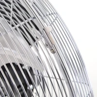 HOMCOM 18" Chrome Metal Floor Fan with Tilting, High Velocity, 3 Speed, Portable Gym Fan for Home Office, Silver(m-7)