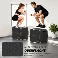 SPORTNOW 3-in-1 Plyo-Box, Sprungbox mit Griff-Öffnungen, für Home-Fitness und Outdoor-Workouts, 3 Sprunghöhen, Holz, Schwarz(m-6)