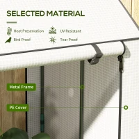 Outsunny Mini Greenhouse with 4 Wire Shelves Portable Garden Grow House Upgraded Tomato Greenhouse for Plants with Roll Up Door and Vents, 100 x 80 x 150cm, White(m-4)